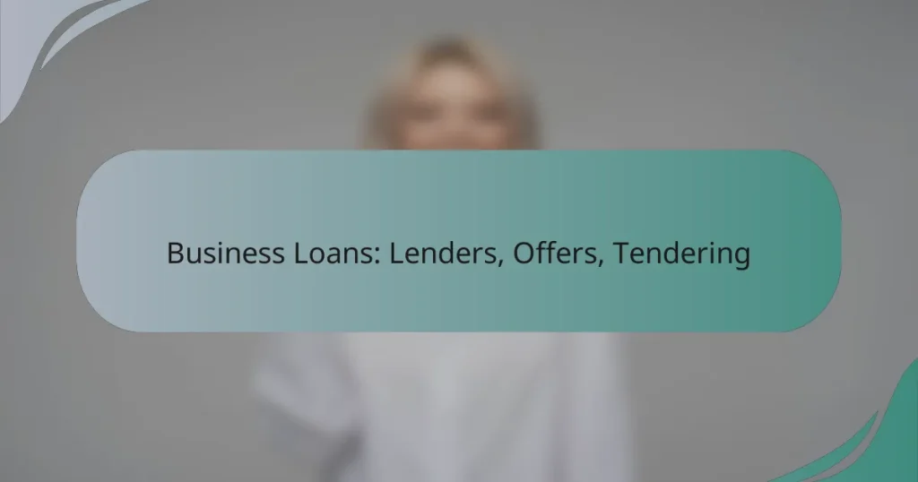 Business Loans: Lenders, Offers, Tendering