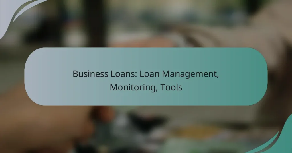 Business Loans: Loan Management, Monitoring, Tools
