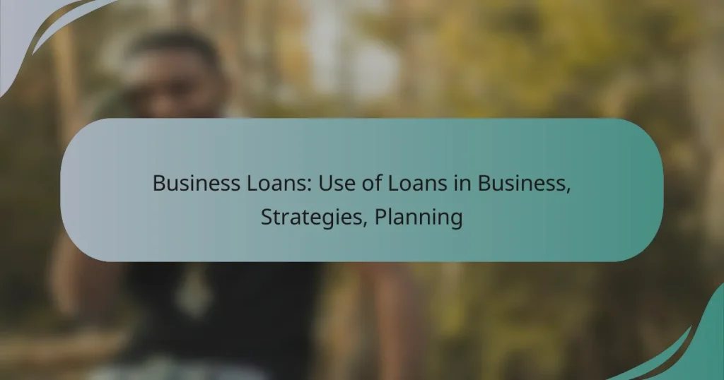 Business Loans: Use of Loans in Business, Strategies, Planning