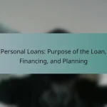 Personal Loans: Purpose of the Loan, Financing, and Planning