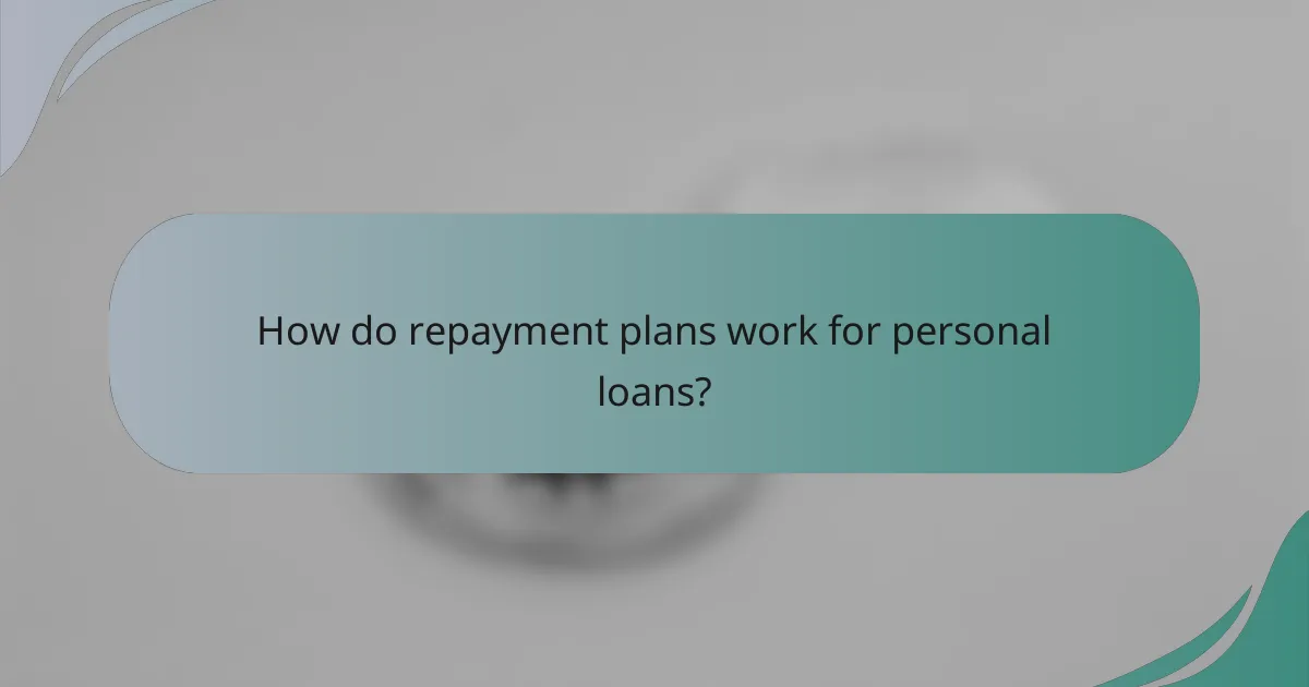 How do repayment plans work for personal loans?