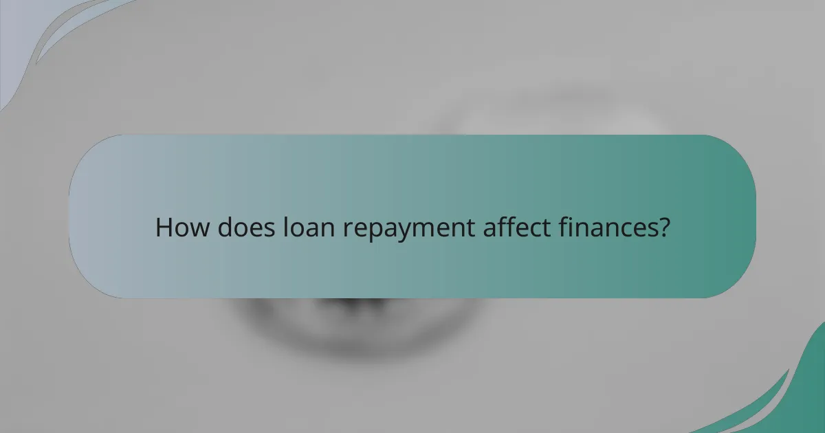 How does loan repayment affect finances?