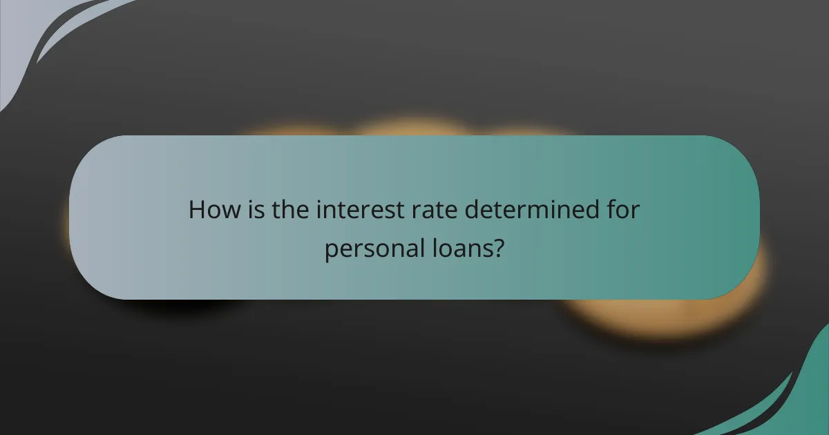 How is the interest rate determined for personal loans?