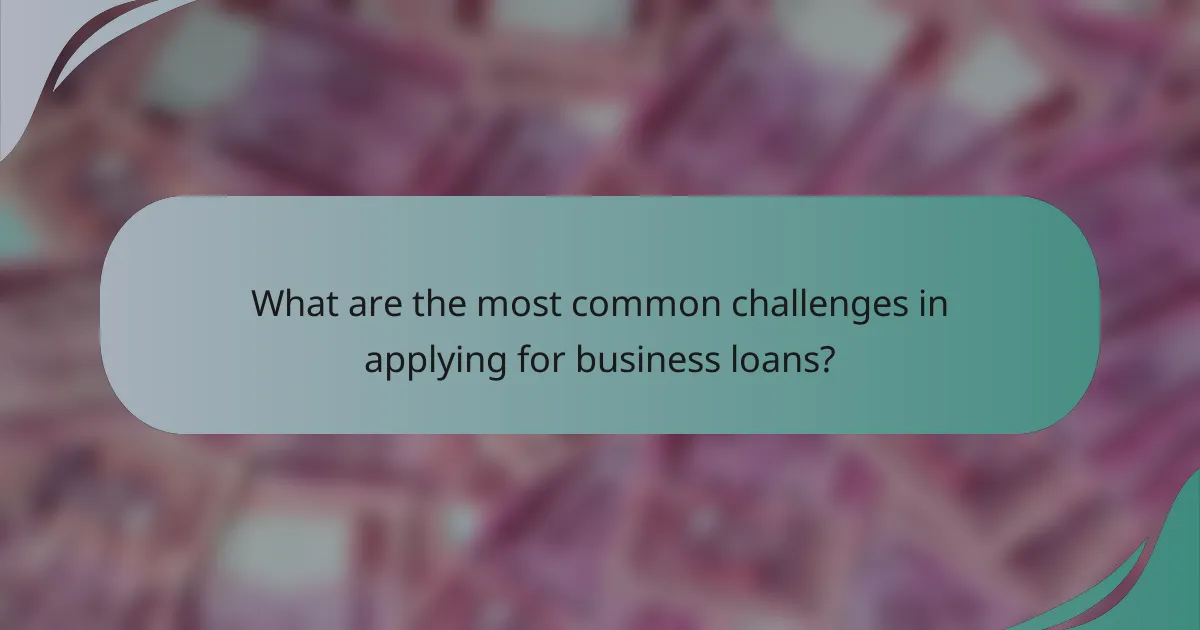 What are the most common challenges in applying for business loans?