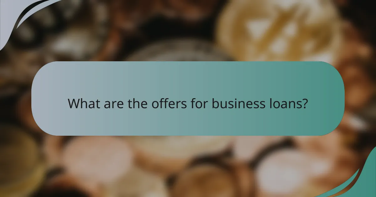 What are the offers for business loans?