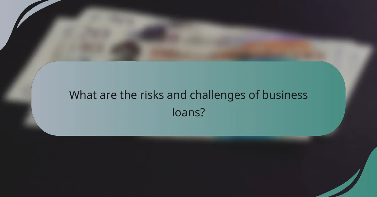 What are the risks and challenges of business loans?