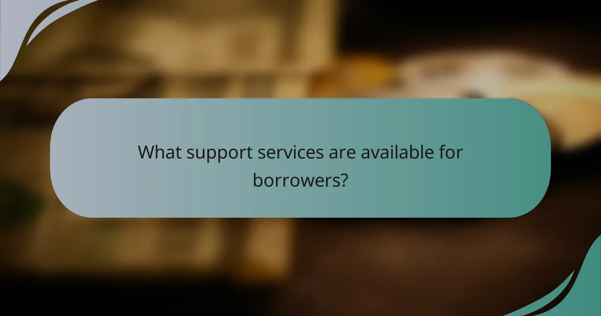 What support services are available for borrowers?